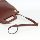Salvatore Ferragamo Gancini Hand Bag Leather 2way Brown Gold Auth INZ049-9
