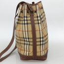 Burberrys Nova Check Shoulder Bag PVC Beige Auth INZ052-4