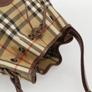 Burberrys Nova Check Shoulder Bag PVC Beige Auth INZ052-6