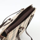 BURBERRY Nova Check Tote Bag Canvas Beige Silver Auth INZ053-6