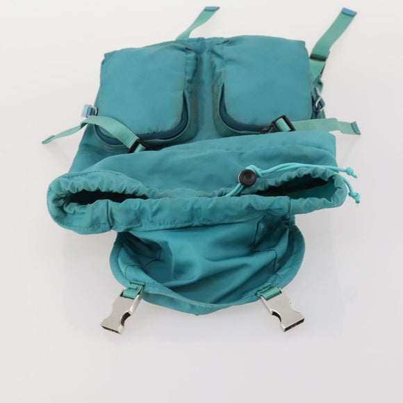 PRADA Backpack Nylon Light Blue Silver Auth INZ057