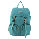 PRADA Backpack Nylon Light Blue Silver Auth INZ057-2