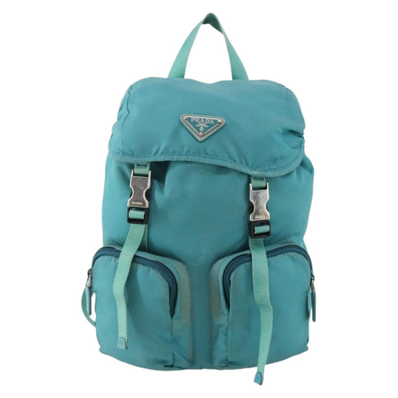 PRADA Backpack Nylon Light Blue Silver Auth INZ057