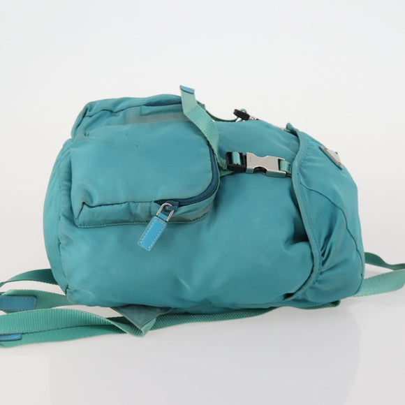 PRADA Backpack Nylon Light Blue Silver Auth INZ057