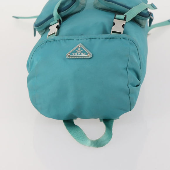 PRADA Backpack Nylon Light Blue Silver Auth INZ057