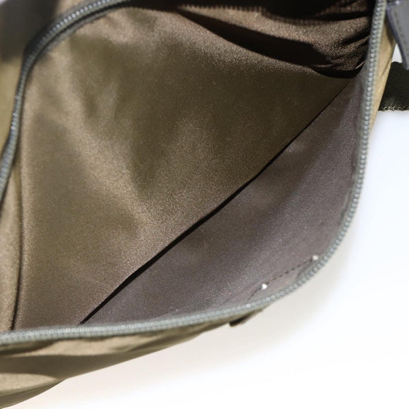 PRADA Shoulder Bag Nylon Khaki Silver Auth INZ058