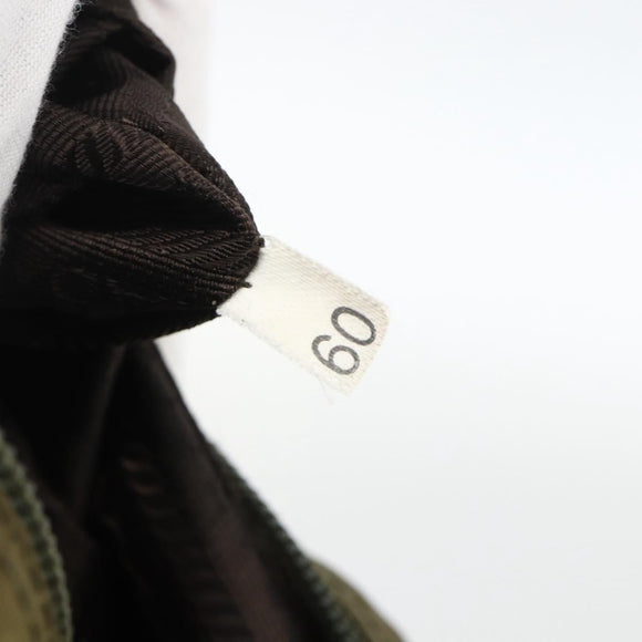 PRADA Shoulder Bag Nylon Khaki Silver Auth INZ058