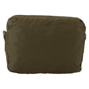 PRADA Shoulder Bag Nylon Khaki Silver Auth INZ058-2