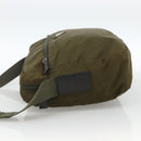 PRADA Shoulder Bag Nylon Khaki Silver Auth INZ058-3