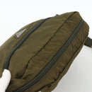 PRADA Shoulder Bag Nylon Khaki Silver Auth INZ058-6