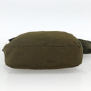 PRADA Shoulder Bag Nylon Khaki Silver Auth INZ058-5