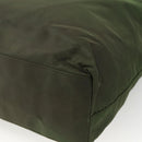 PRADA Tote Bag Nylon Khaki Silver Auth INZ059-15