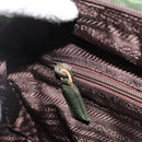 PRADA Tote Bag Nylon Khaki Silver Auth INZ059-21