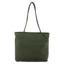 PRADA Tote Bag Nylon Khaki Silver Auth INZ059-2