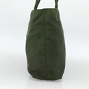PRADA Tote Bag Nylon Khaki Silver Auth INZ059-3