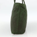 PRADA Tote Bag Nylon Khaki Silver Auth INZ059-4