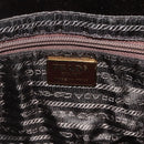 PRADA Chain Tote Bag Satin Black Gold Auth INZ060A-10