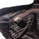 PRADA Chain Tote Bag Satin Black Gold Auth INZ060A-20