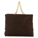 PRADA Chain Tote Bag Satin Black Gold Auth INZ060A-13
