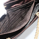 PRADA Chain Tote Bag Satin Black Gold Auth INZ060A-22