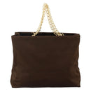 PRADA Chain Tote Bag Satin Black Gold Auth INZ060A-2