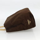 PRADA Chain Tote Bag Satin Black Gold Auth INZ060A-3
