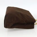 PRADA Chain Tote Bag Satin Black Gold Auth INZ060A-4