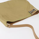 FENDI Shoulder Bag Nylon Beige Silver Auth INZ061-6