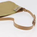 FENDI Shoulder Bag Nylon Beige Silver Auth INZ061-7