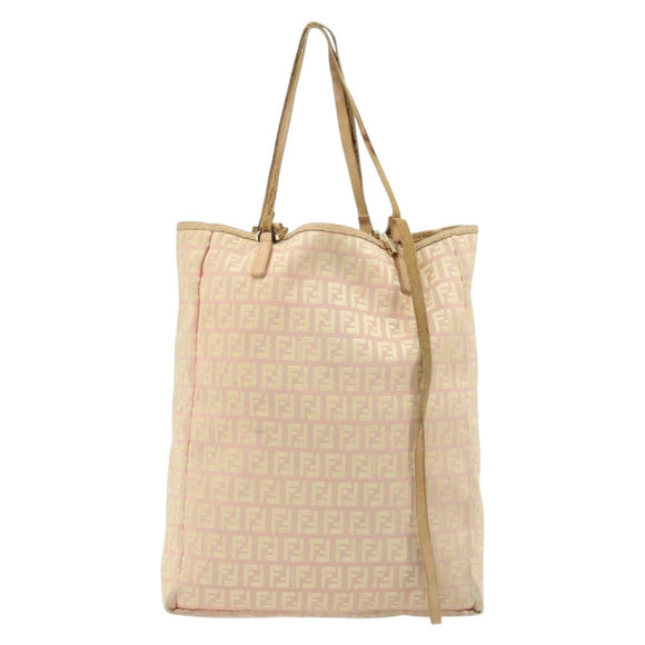 FENDI Zucchino Canvas Tragetasche Pink Gold Original INZ062