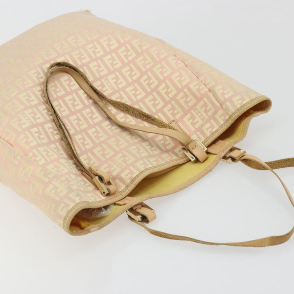 FENDI Zucchino Canvas Tragetasche Pink Gold Original INZ062