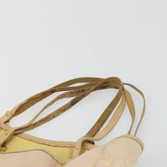 FENDI Zucchino Canvas Tragetasche Pink Gold Original INZ062