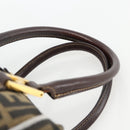 FENDI Zucca Canvas Hand Bag Brown Black Auth INZ063-15