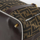 FENDI Zucca Canvas Hand Bag Brown Black Auth INZ063-17