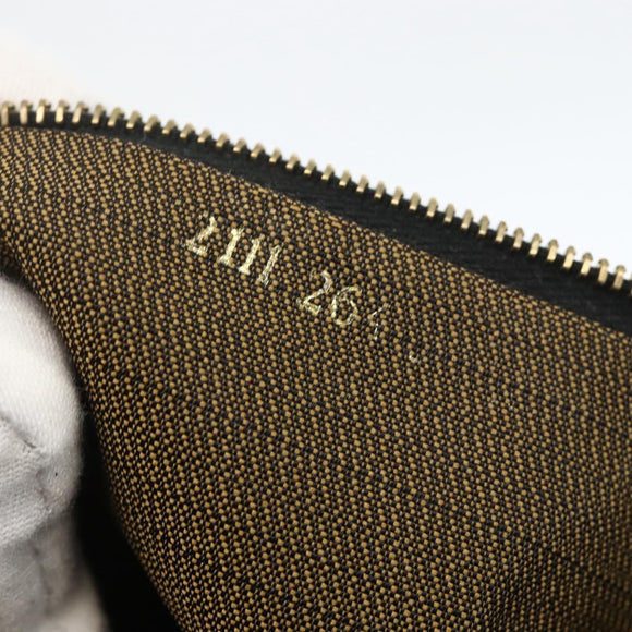 FENDI Zucca Canvas Hand Bag Brown Black Auth INZ063