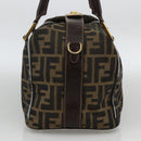 FENDI Zucca Canvas Hand Bag Brown Black Auth INZ063-3