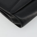CELINE Horsebit Shoulder Bag Leather Black Gold Auth INZ069-16