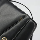CELINE Horsebit Shoulder Bag Leather Black Gold Auth INZ069-8