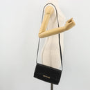 CELINE Horsebit Shoulder Bag Leather Black Gold Auth INZ069-25