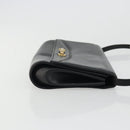 CELINE Horsebit Shoulder Bag Leather Black Gold Auth INZ069-3