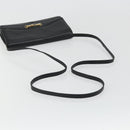 CELINE Horsebit Shoulder Bag Leather Black Gold Auth INZ069-7