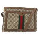 GUCCI GG Supreme Web Sherry Line Bag PVC Beige Gold 14 02 013 Auth INZ070-1
