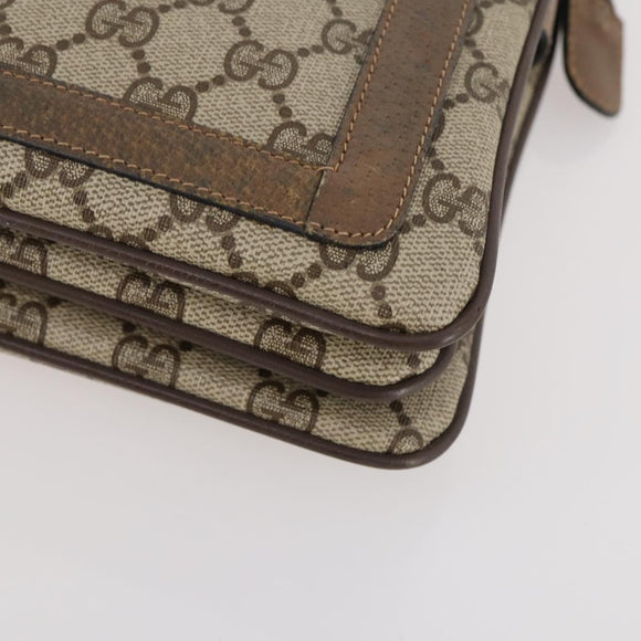 GUCCI GG Supreme Web Sherry Line Bag PVC Beige Gold 14 02 013 Auth INZ070