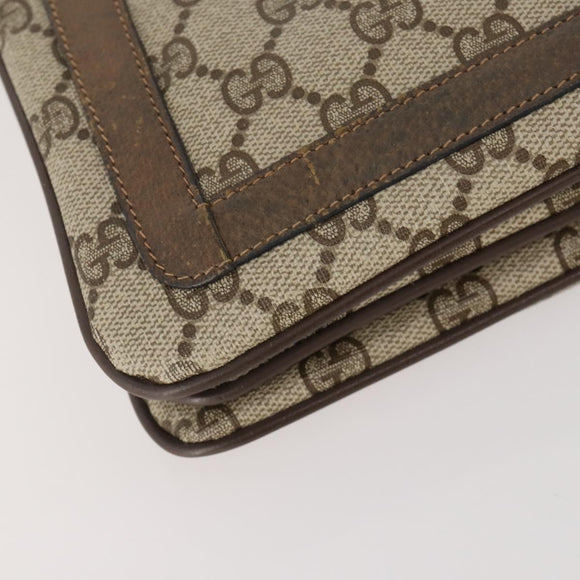 GUCCI GG Supreme Web Sherry Line Bag PVC Beige Gold 14 02 013 Auth INZ070