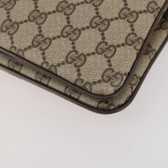 GUCCI GG Supreme Web Sherry Line Bag PVC Beige Gold 14 02 013 Auth INZ070