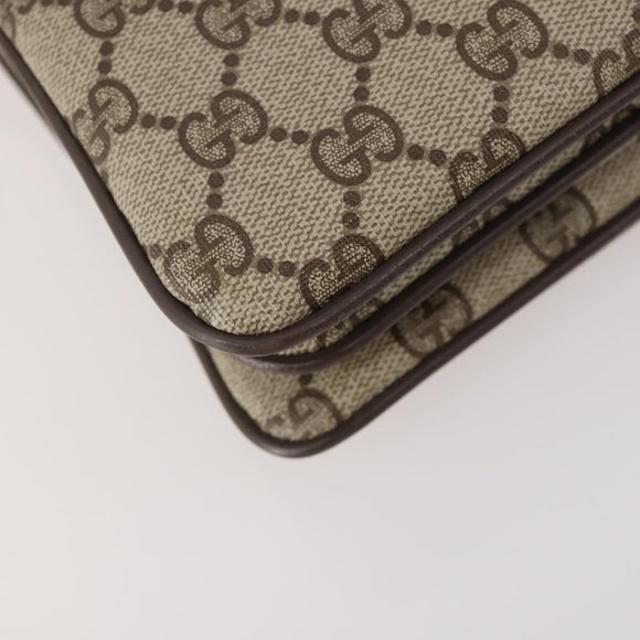 GUCCI GG Supreme Web Sherry Line Bag PVC Beige Gold 14 02 013 Auth INZ070