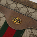GUCCI GG Supreme Web Sherry Line Bag PVC Beige Gold 14 02 013 Auth INZ070-14