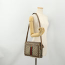 GUCCI GG Supreme Web Sherry Line Bag PVC Beige Gold 14 02 013 Auth INZ070-23