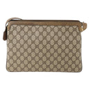GUCCI GG Supreme Web Sherry Line Bag PVC Beige Gold 14 02 013 Auth INZ070-3