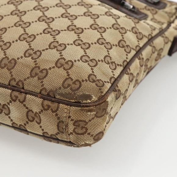GUCCI GG Supreme Shoulder Bag Beige Silver 92551 Auth INZ071